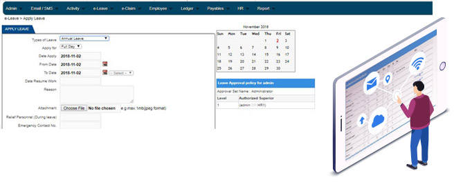 e leave hrm system hr software