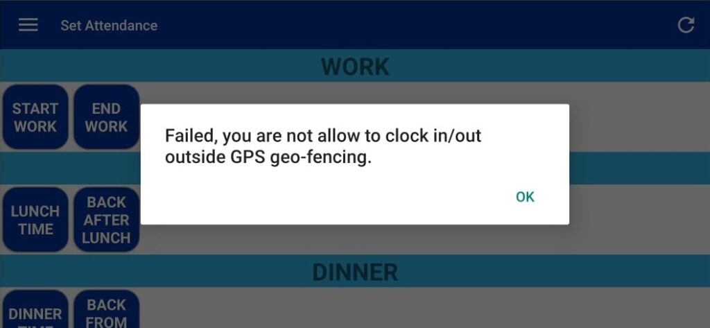 geo fencing clock in