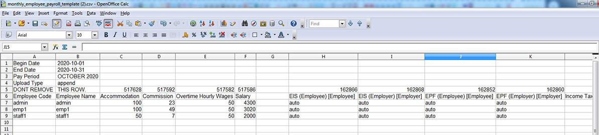 monthly employee payroll template bizcloud hr suite payroll module